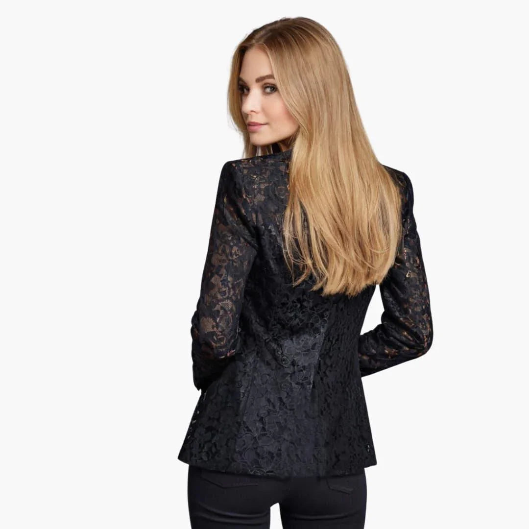 Lace tailored blazer with satin lapels Women