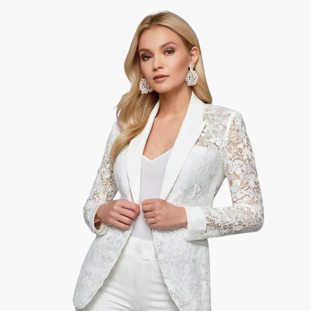 Lace tailored blazer with satin lapels Women