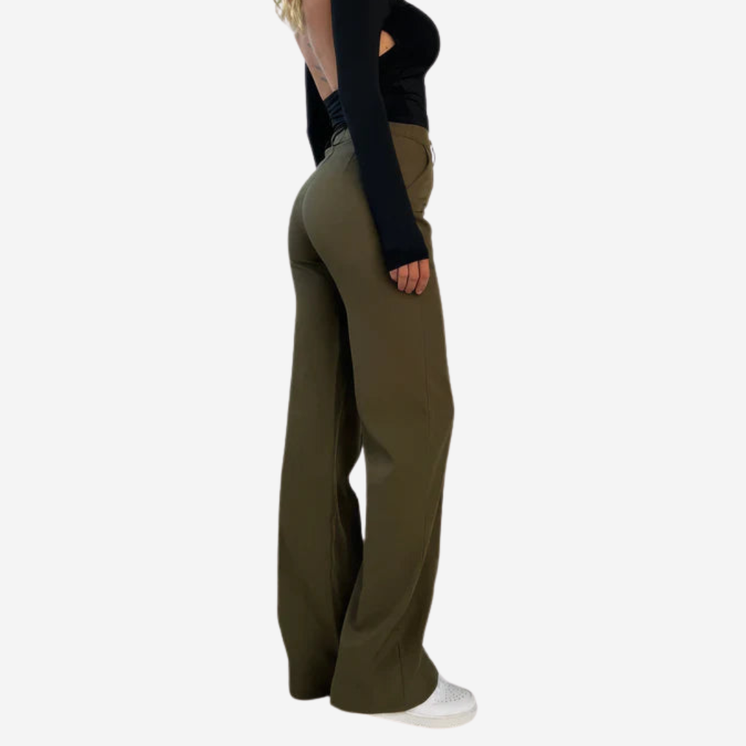 High-waisted straight-leg trousers Women