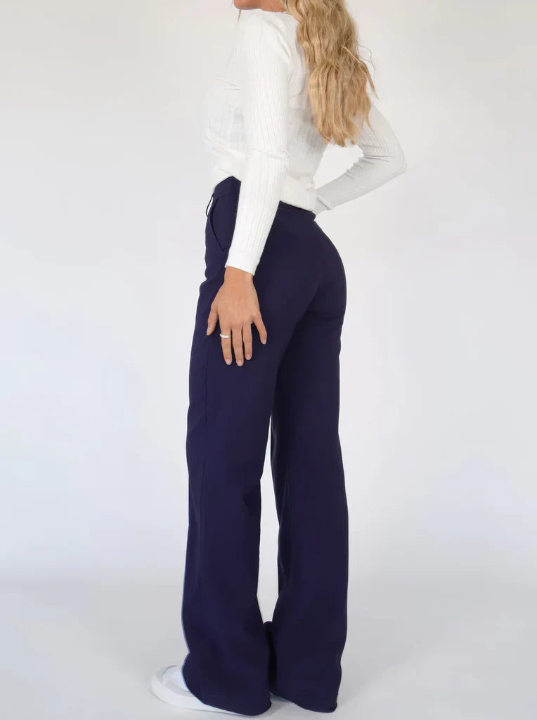 High-waisted straight-leg trousers Women