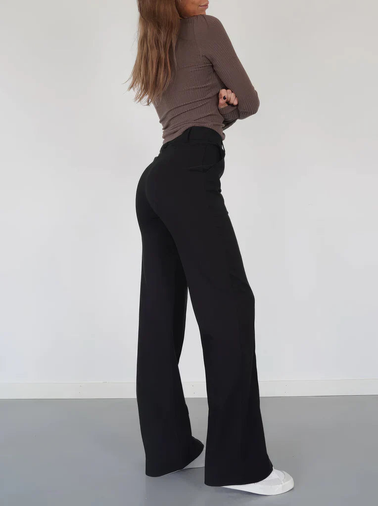 High-waisted straight-leg trousers Women