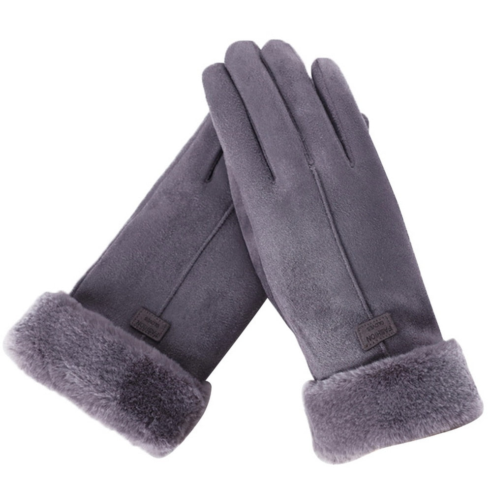Synthetic fabric gloves with insulated cuff and full finger design