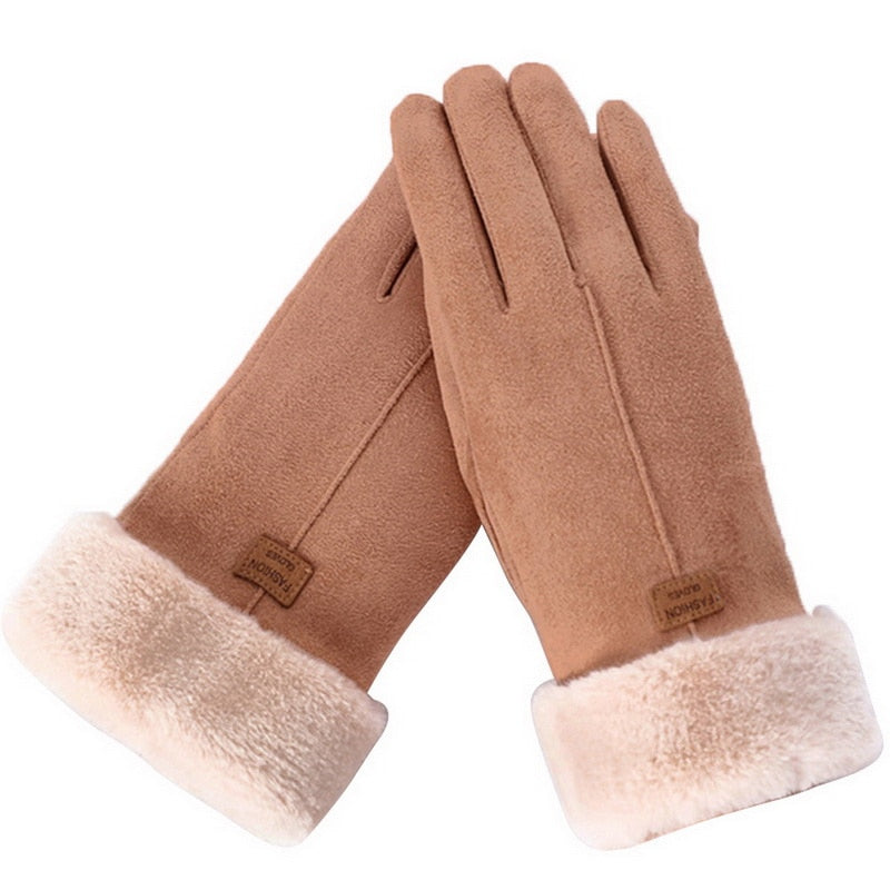 Synthetic fabric gloves with extended cuff and stitched seams