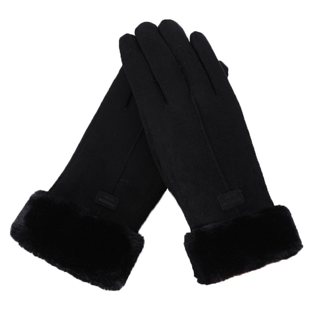 Synthetic fabric gloves with insulated cuff and smooth finish