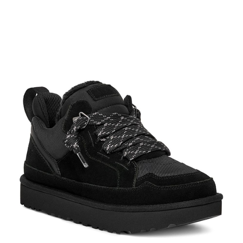 Mixed textile sneaker round toe flat heel reinforced eyelets women